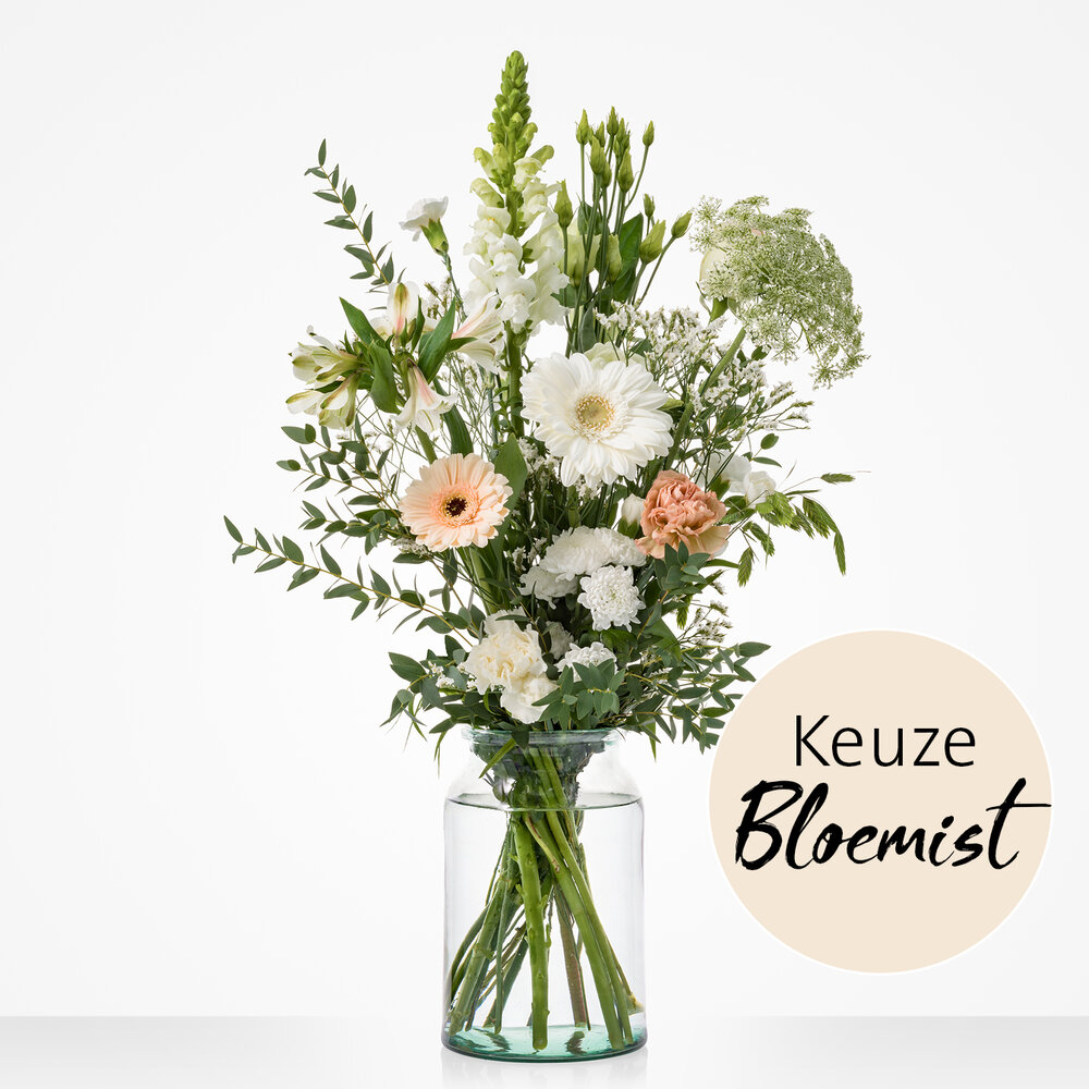 Plukboeket wit - Keuze bloemist